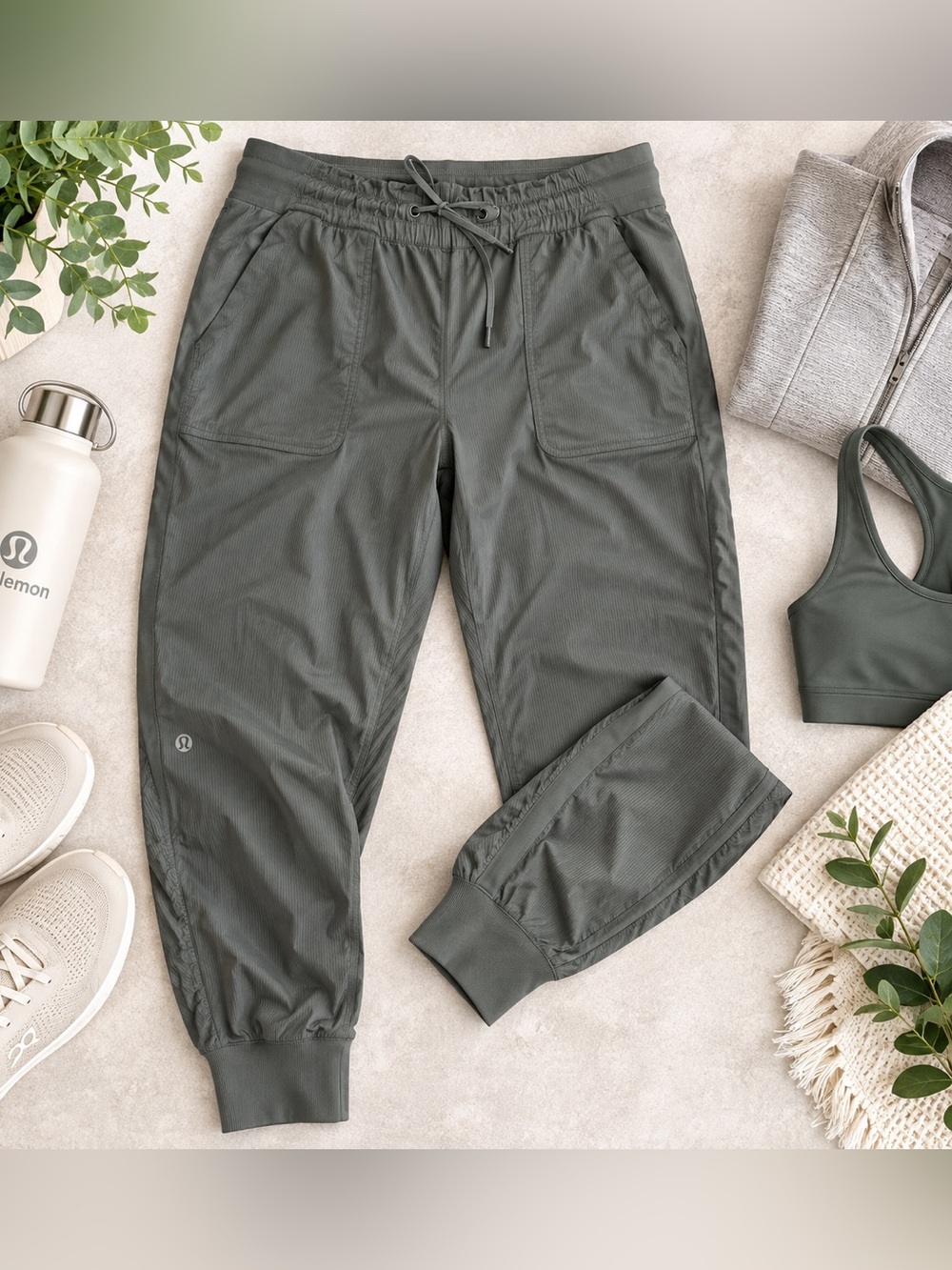 Lululemon Women’s Size 14 Gray Green Lightweight Stretch Jogger Pants